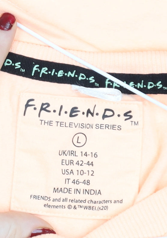 Womens UK Size L FRIENDS Beige Pullover Sweatshirt