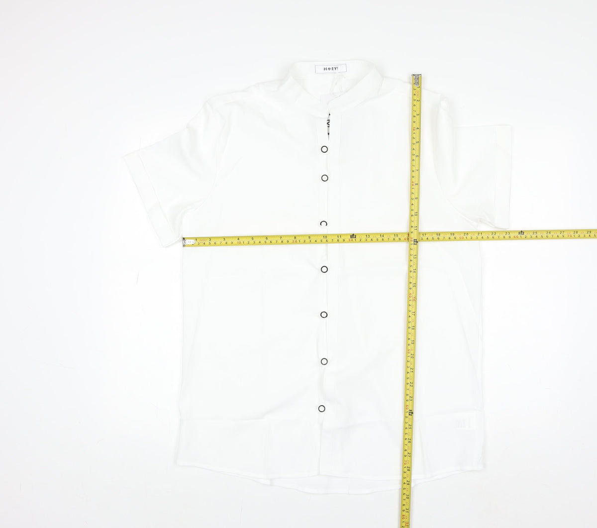 Womens UK Size M HYEYI White Basic Button-Up