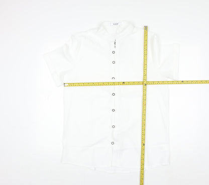 Womens UK Size M HYEYI White Basic Button-Up