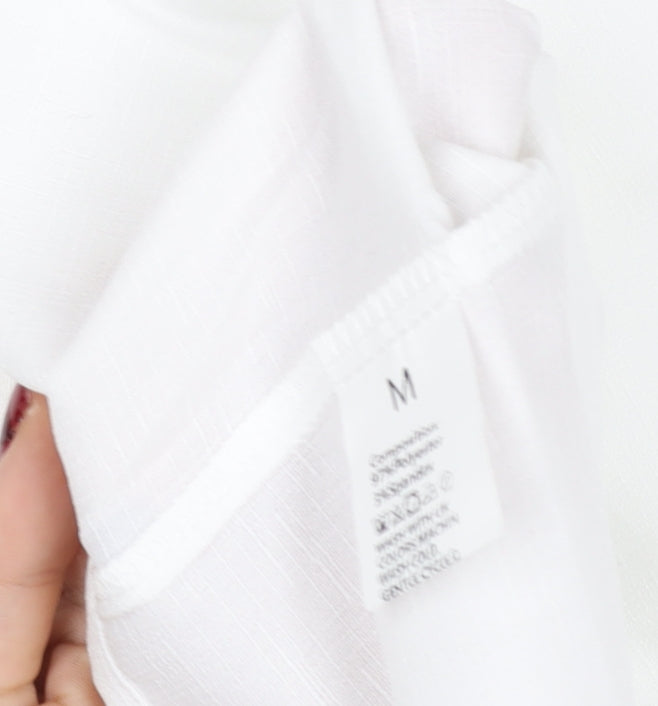 Womens UK Size M HYEYI White Basic Button-Up
