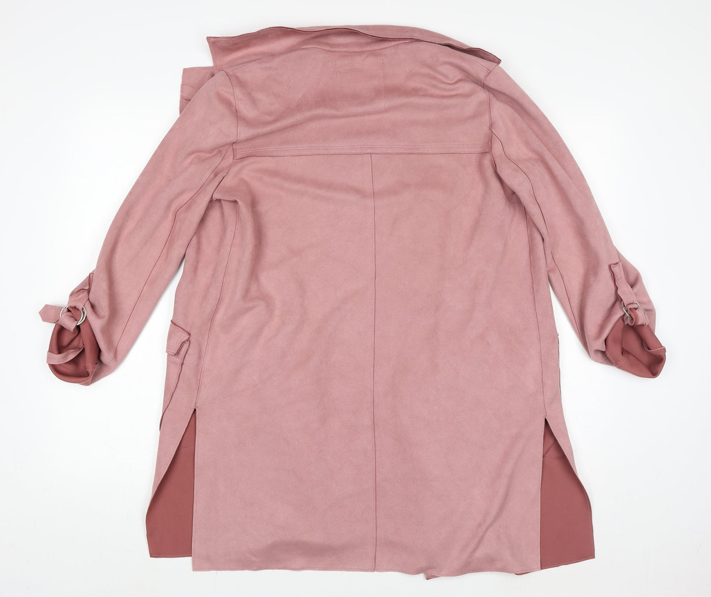 Womens UK Size S Bershka Pink Trench Coat