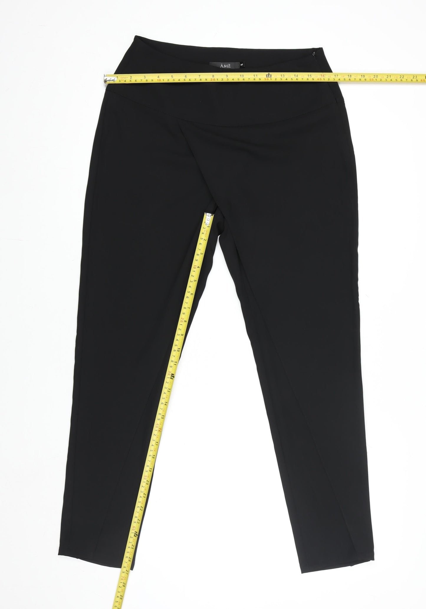 Womens UK Size M ÂME Slim Fit Leggings Black Trousers