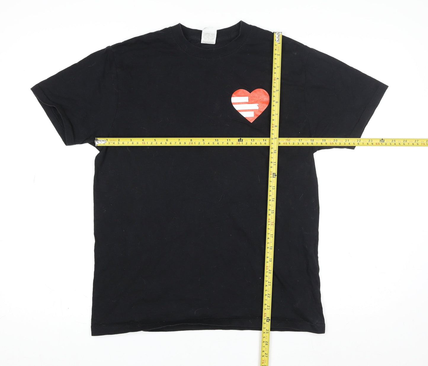 Mens UK Size S Russell Black  T-Shirt
