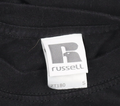 Mens UK Size S Russell Black  T-Shirt