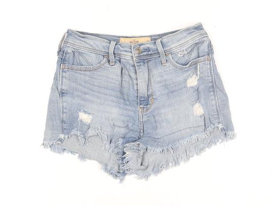 Hollister Women’s Blue High Rise Denim Hot Pants Shorts Size 4 W25