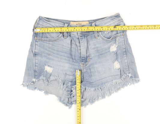 Hollister Women’s Blue High Rise Denim Hot Pants Shorts Size 4 W25