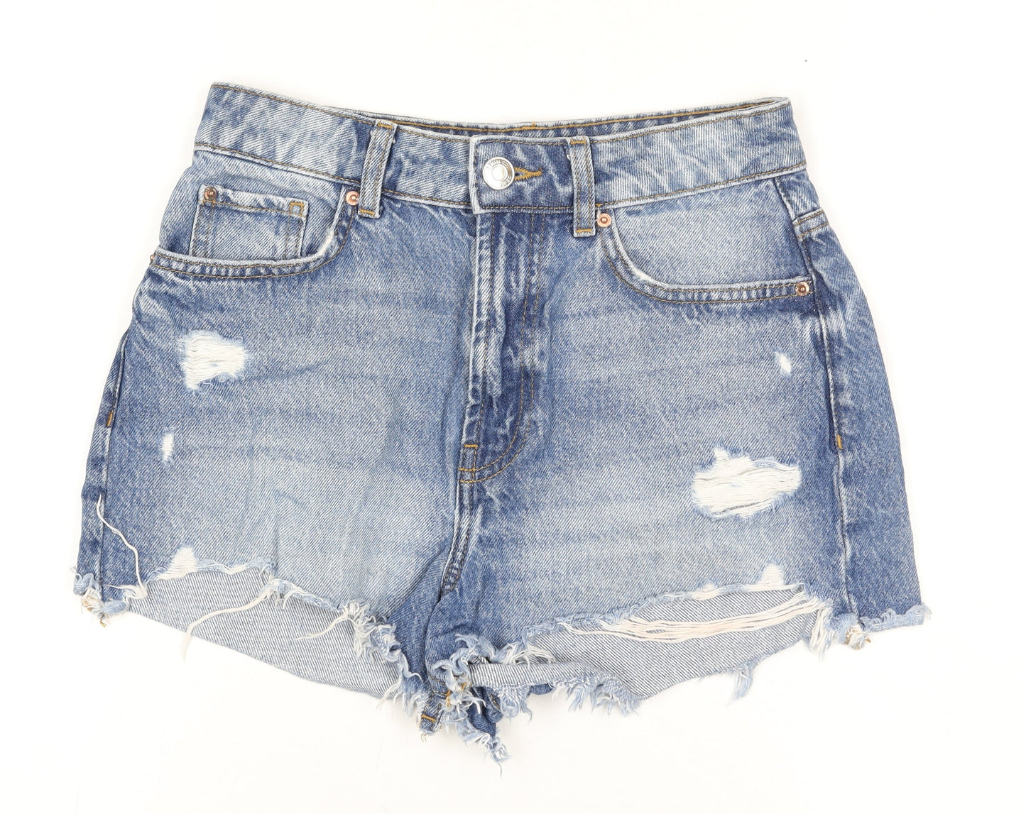 Primark Women’s Blue Denim High Rise Cut-Off Shorts Size 6