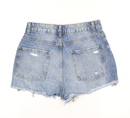 Primark Women’s Blue Denim High Rise Cut-Off Shorts Size 6