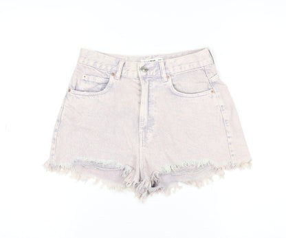 Pull & Bear Women Purple Size 6 High Rise Cut-Off Denim Shorts