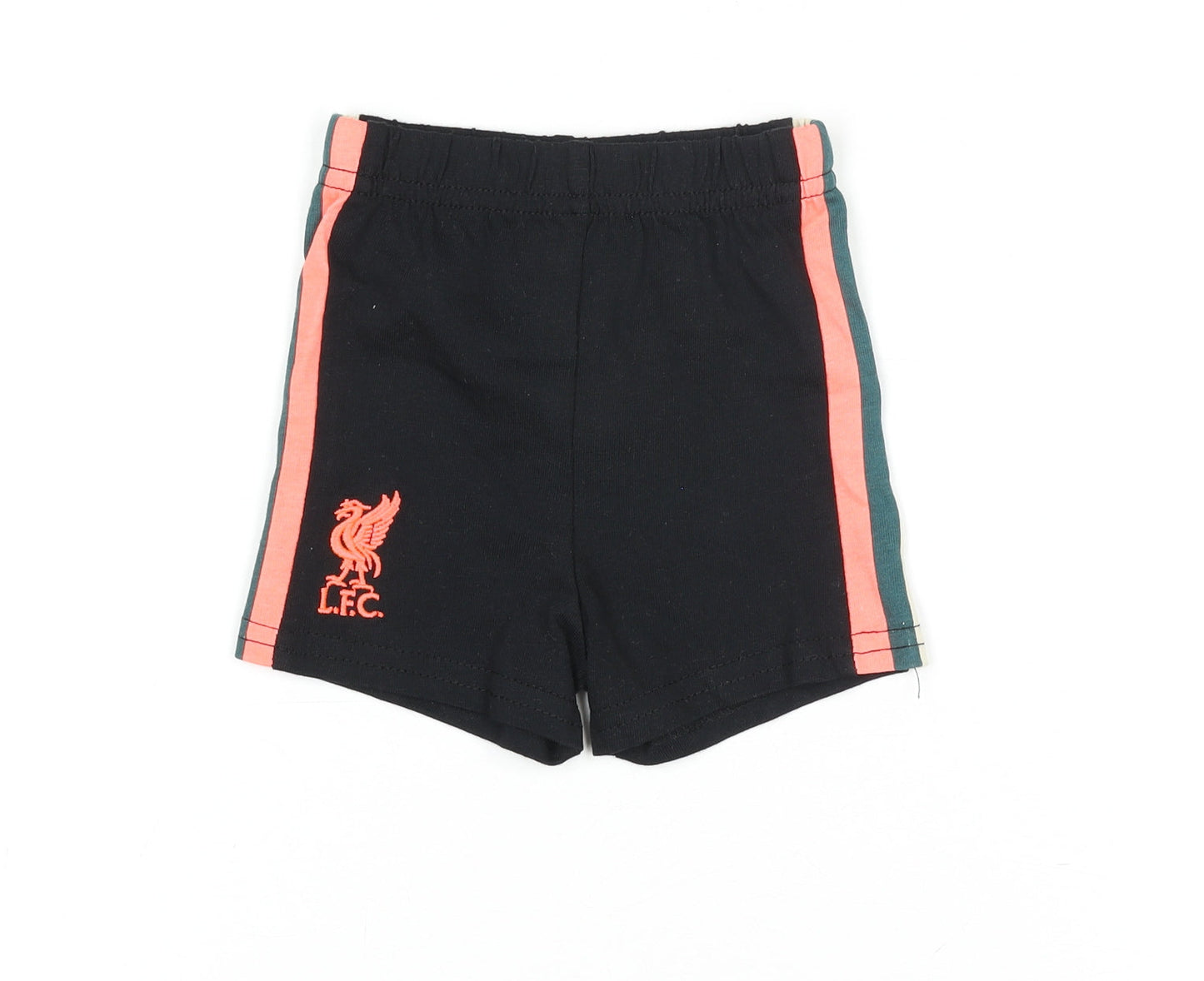 L.F.C. Unisex Baby Black Cotton Shorts 0-3 Months Elastic Waist