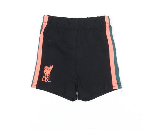 L.F.C. Unisex Baby Black Cotton Shorts 0-3 Months Elastic Waist