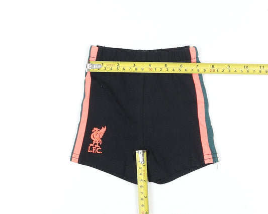 L.F.C. Unisex Baby Black Cotton Shorts 0-3 Months Elastic Waist