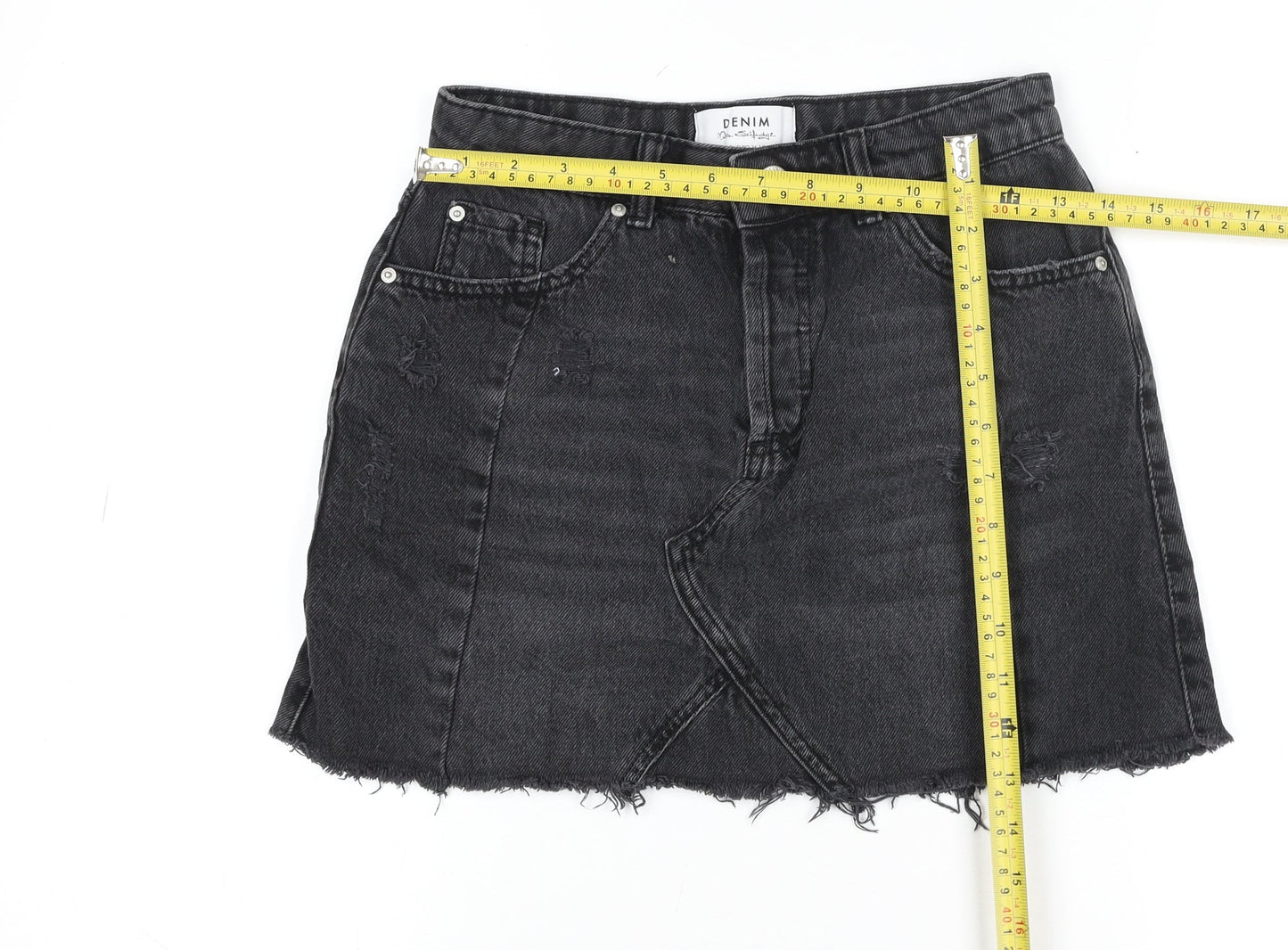Womens UK Size 8 Miss Selfridge Mini Denim Skirt
