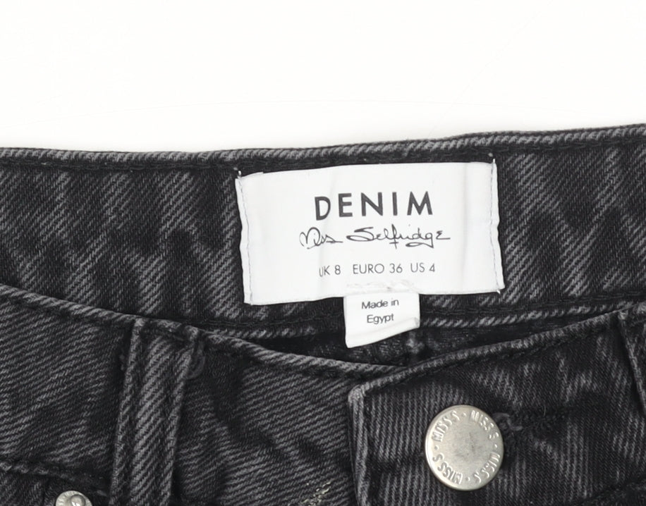 Womens UK Size 8 Miss Selfridge Mini Denim Skirt