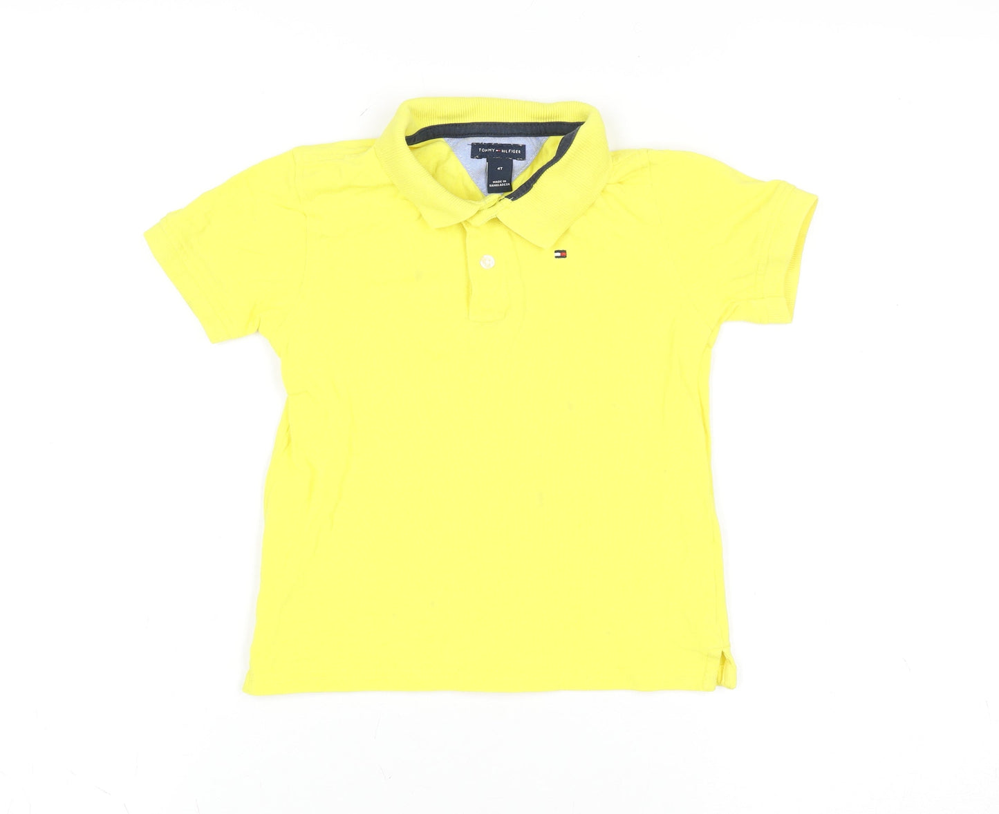 Teens UK Size 4 Tommy Hilfiger Yellow Basic Polo