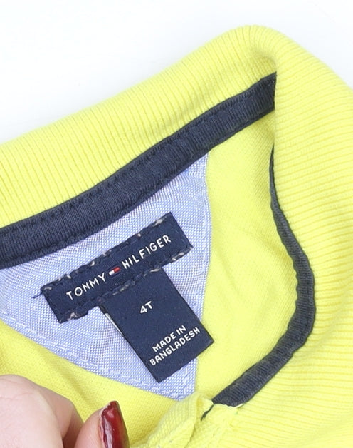Teens UK Size 4 Tommy Hilfiger Yellow Basic Polo