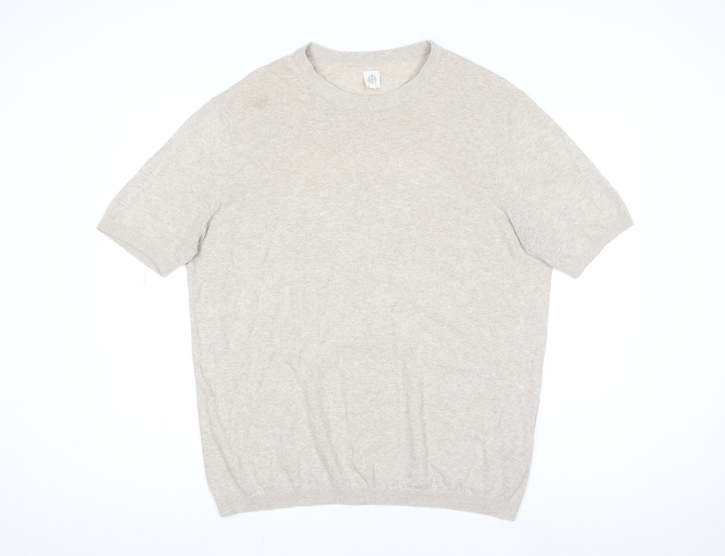 Womens UK Size 2XL MB Beige Basic T-Shirt