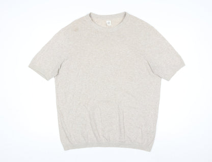 Womens UK Size 2XL MB Beige Basic T-Shirt