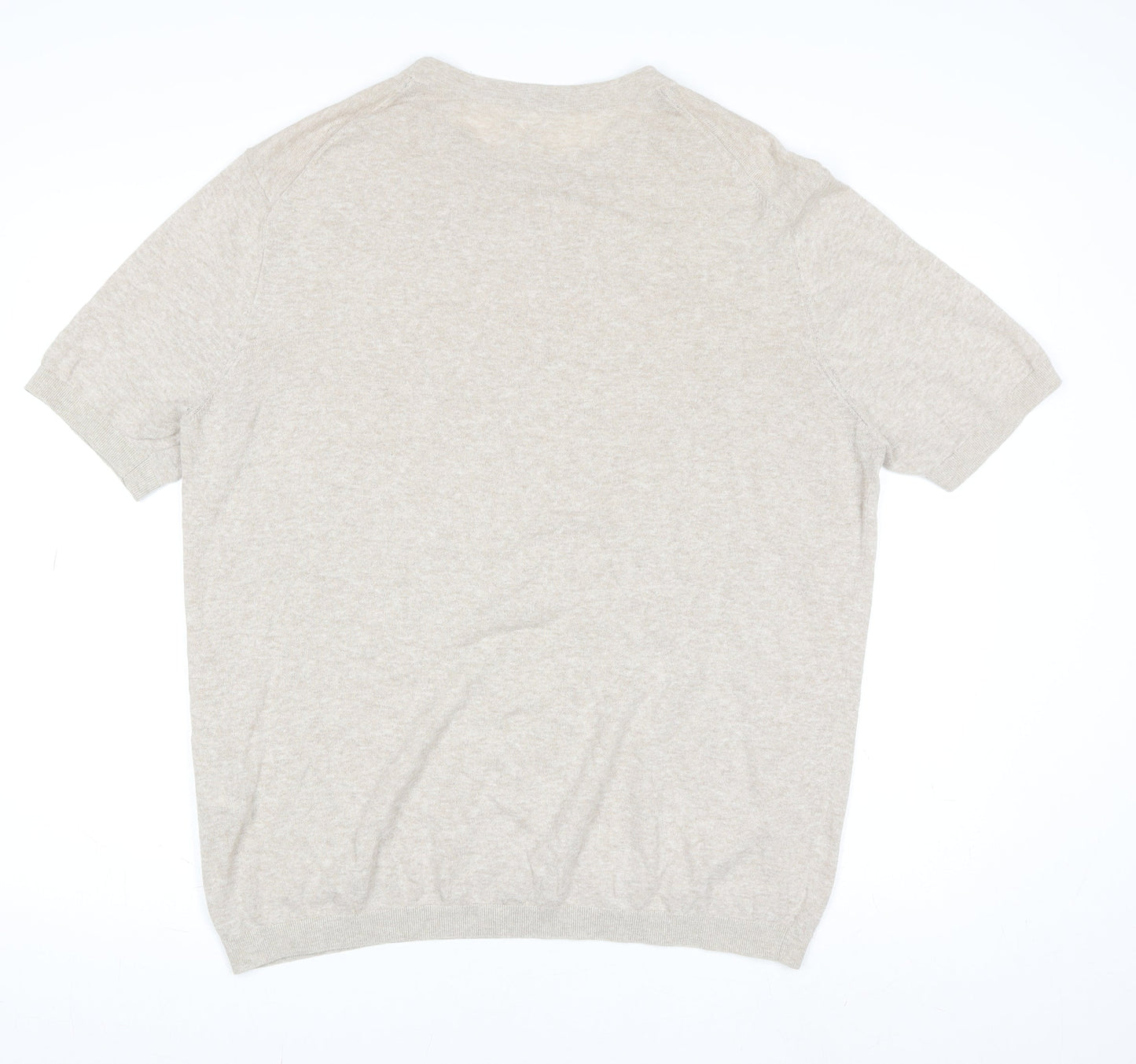 Womens UK Size 2XL MB Beige Basic T-Shirt