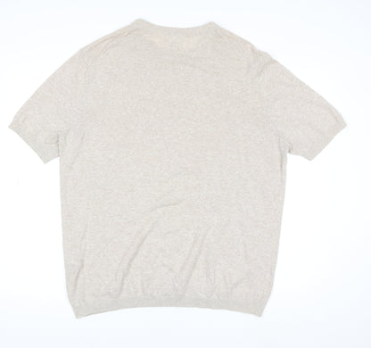 Womens UK Size 2XL MB Beige Basic T-Shirt