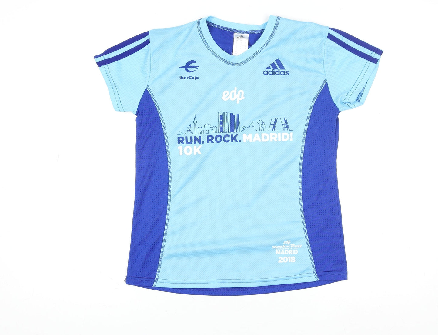 Adidas Men Blue S Athletic Running 10K Madrid T-Shirt