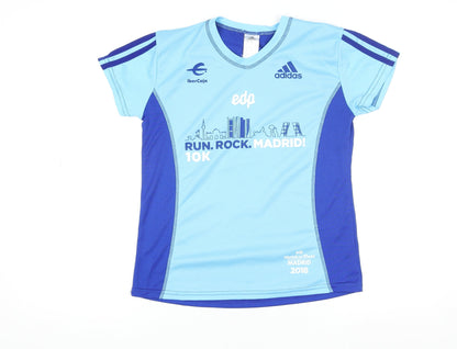 Adidas Men Blue S Athletic Running 10K Madrid T-Shirt