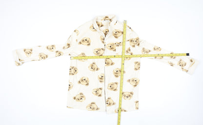 Marks and Spencer Girls Beige Teddy Bear Pyjama Set 13-14 Years Long Sleeve