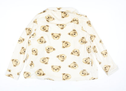 Marks and Spencer Girls Beige Teddy Bear Pyjama Set 13-14 Years Long Sleeve