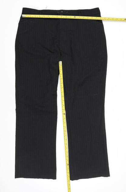 Next Men's Black Bootcut Wool Blend Formal Trousers 36S