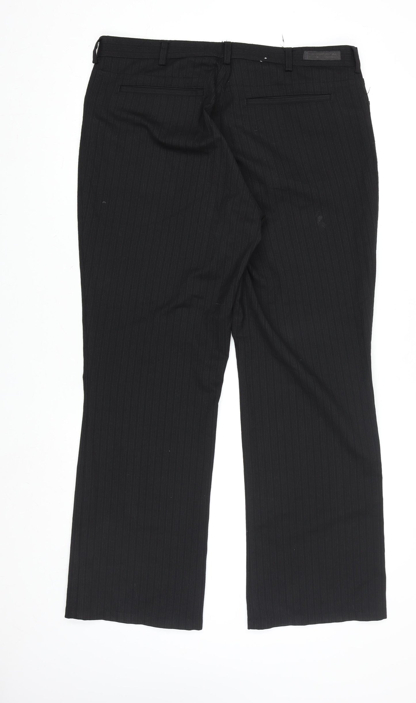 Next Men's Black Bootcut Wool Blend Formal Trousers 36S