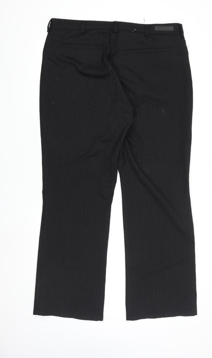 Next Men's Black Bootcut Wool Blend Formal Trousers 36S
