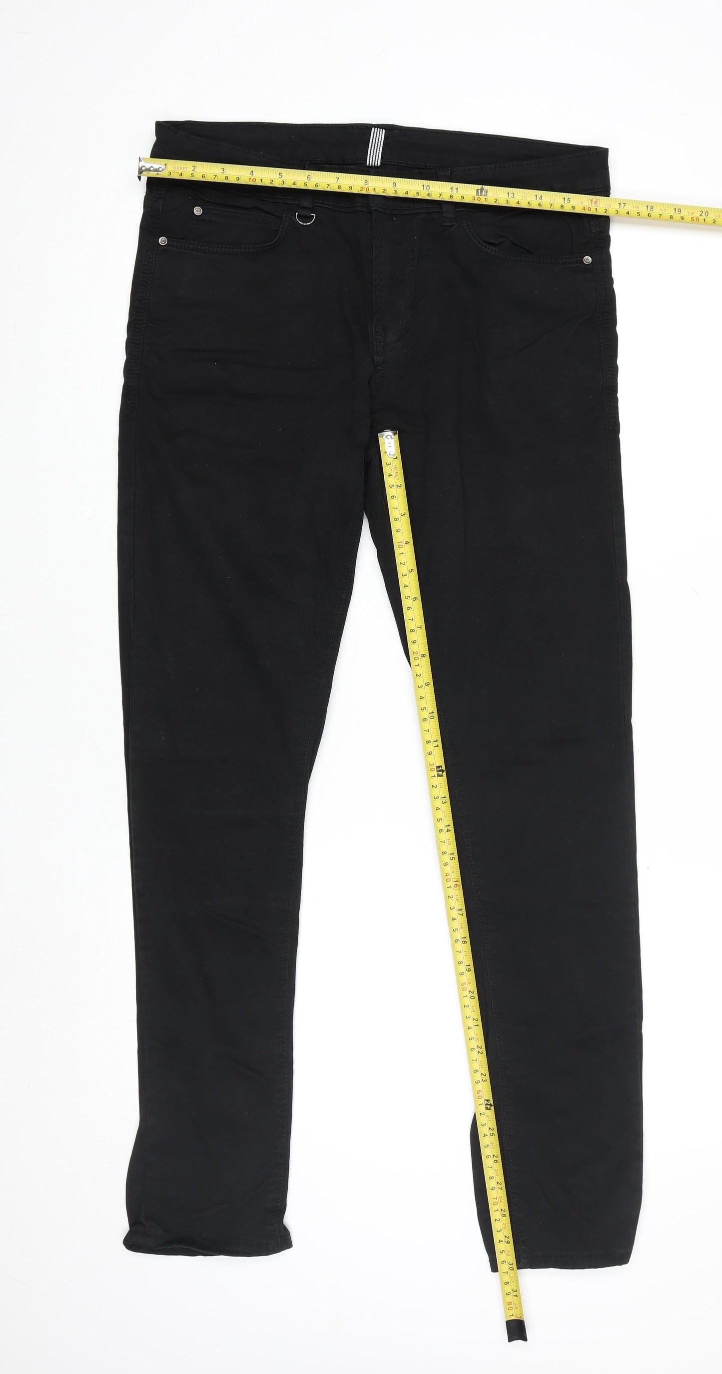 Mens UK Size M Zara Slim Fit Skinny Black Jeans