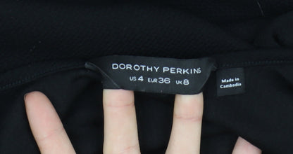 Dorothy Perkins Women’s Black Bodycon Knee Length Dress Size 8