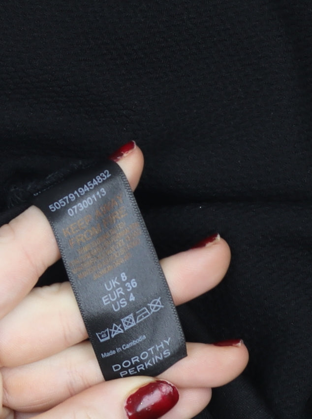 Dorothy Perkins Women’s Black Bodycon Knee Length Dress Size 8