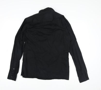 Springfield Men's Black Slim Fit Button-Down Long Sleeve Shirt M