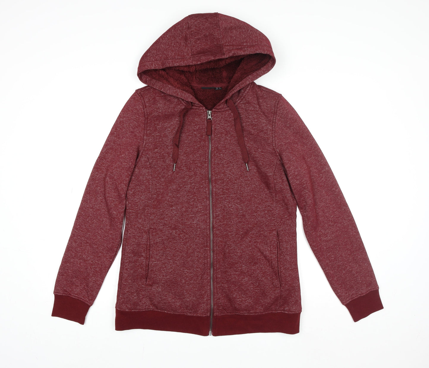 Esmara Women's Red Hooded Full Zip Fleece Lined Jacket Size 16