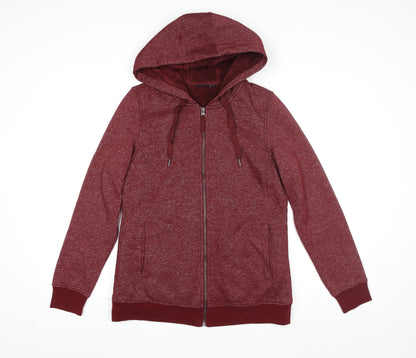 Esmara Women's Red Hooded Full Zip Fleece Lined Jacket Size 16