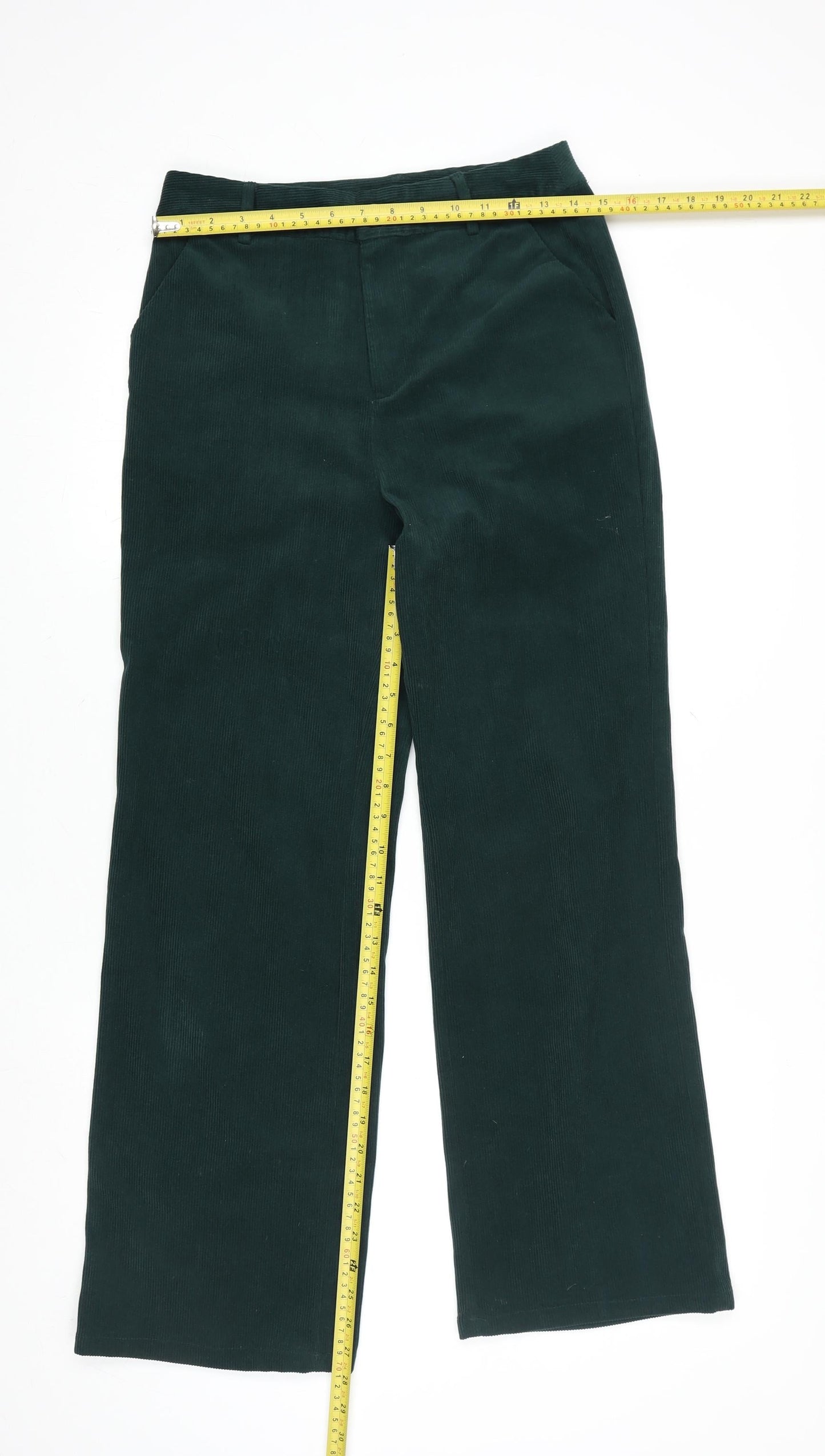 Cider Unisex Green Corduroy Straight Leg Trousers Size S