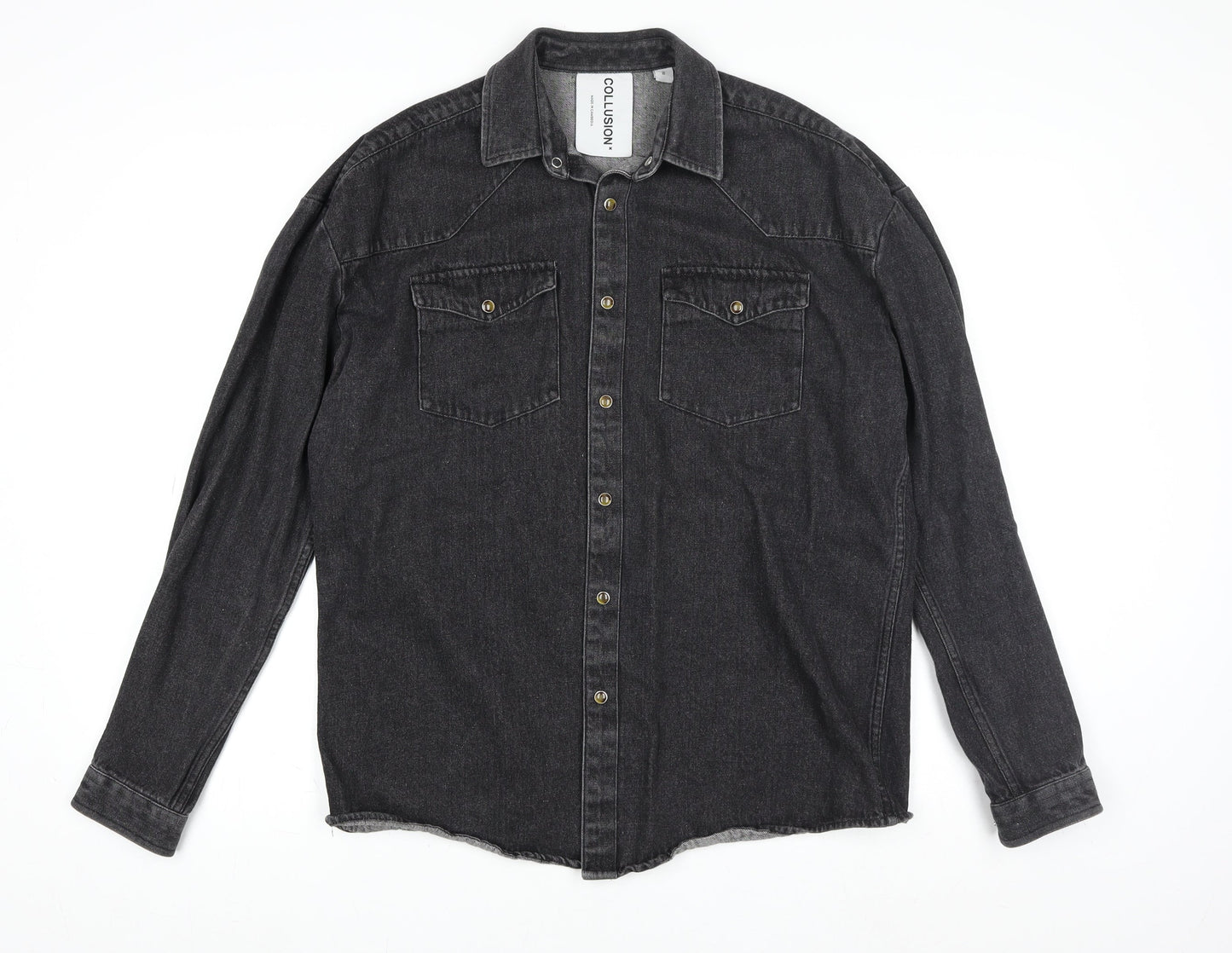 Womens UK Size XS COLLUSION Black Denim Jacket