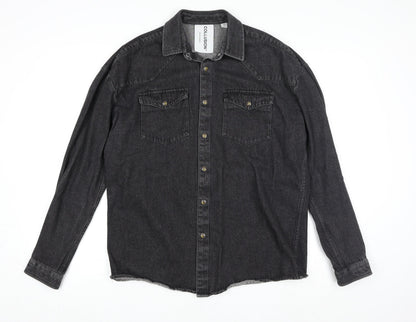 Womens UK Size XS COLLUSION Black Denim Jacket