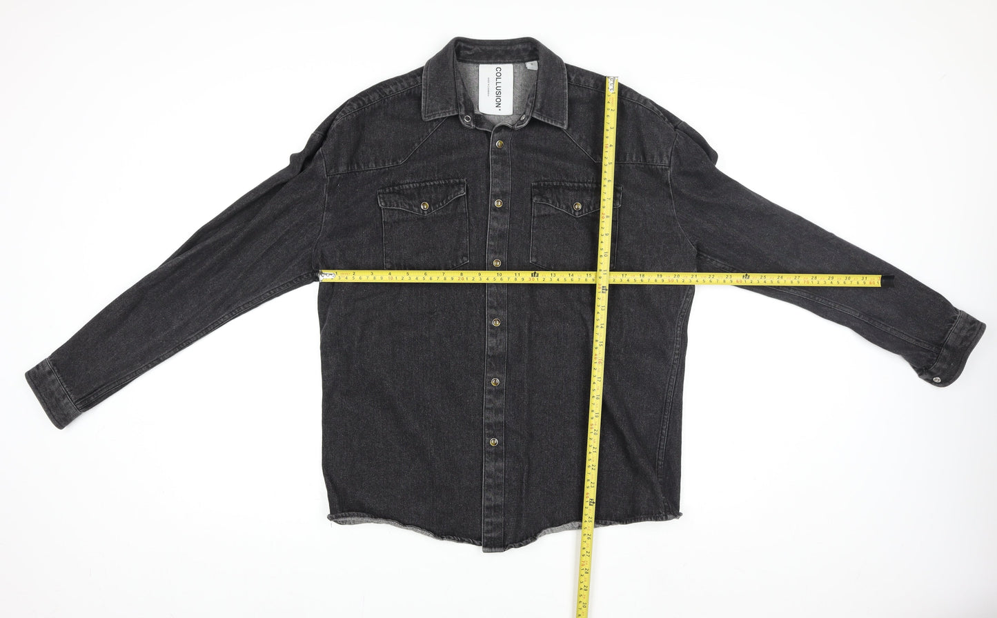 Womens UK Size XS COLLUSION Black Denim Jacket