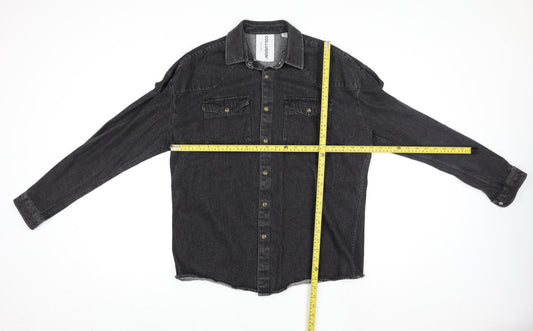 Womens UK Size XS COLLUSION Black Denim Jacket