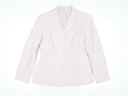 Next Womens Beige Textured Suit Jacket UK 12 Single-Breasted Blazer