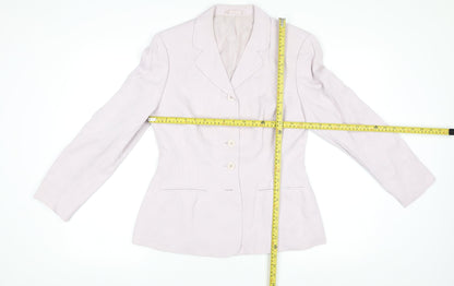 Next Womens Beige Textured Suit Jacket UK 12 Single-Breasted Blazer