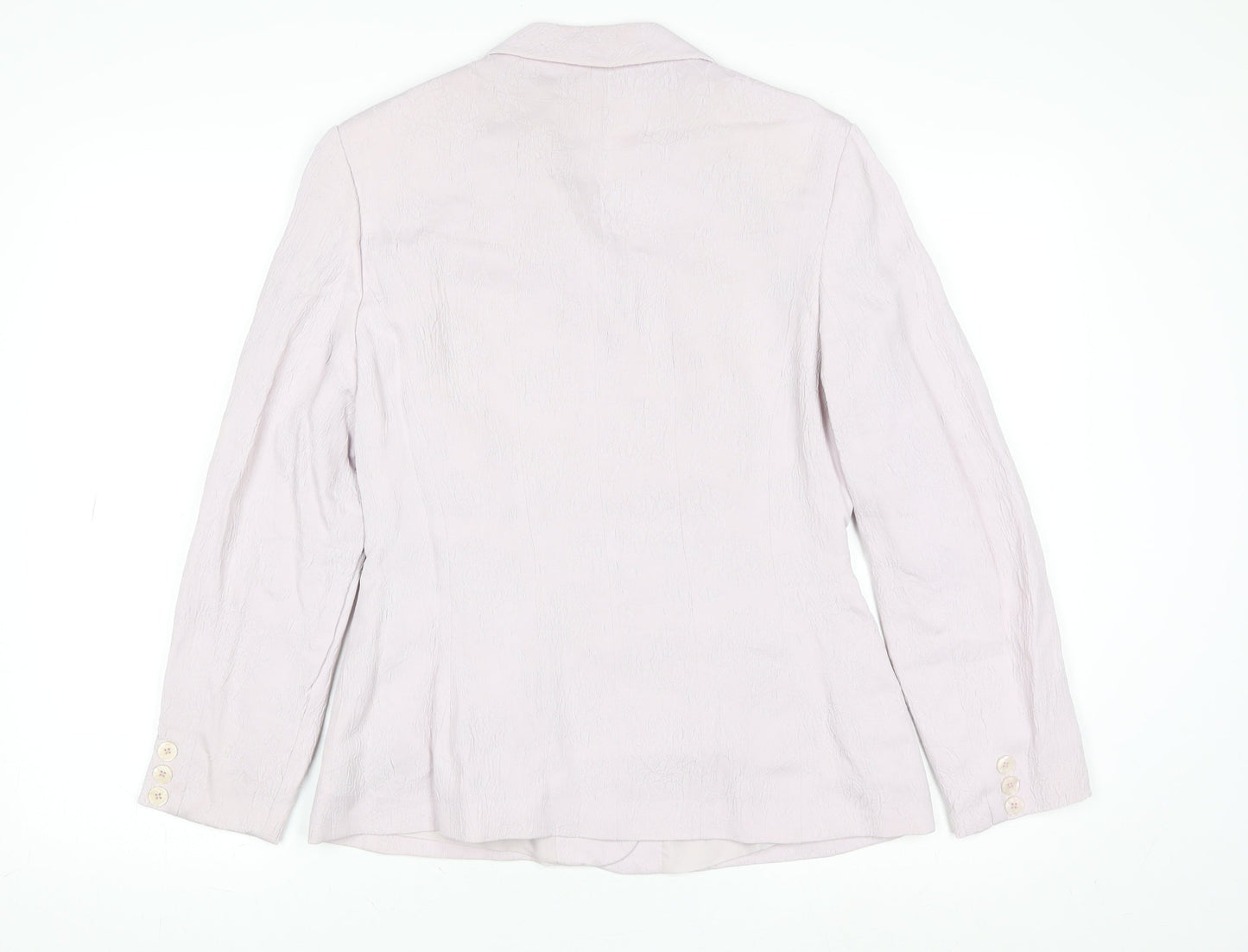 Next Womens Beige Textured Suit Jacket UK 12 Single-Breasted Blazer