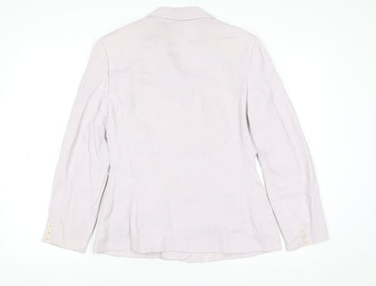 Next Womens Beige Textured Suit Jacket UK 12 Single-Breasted Blazer