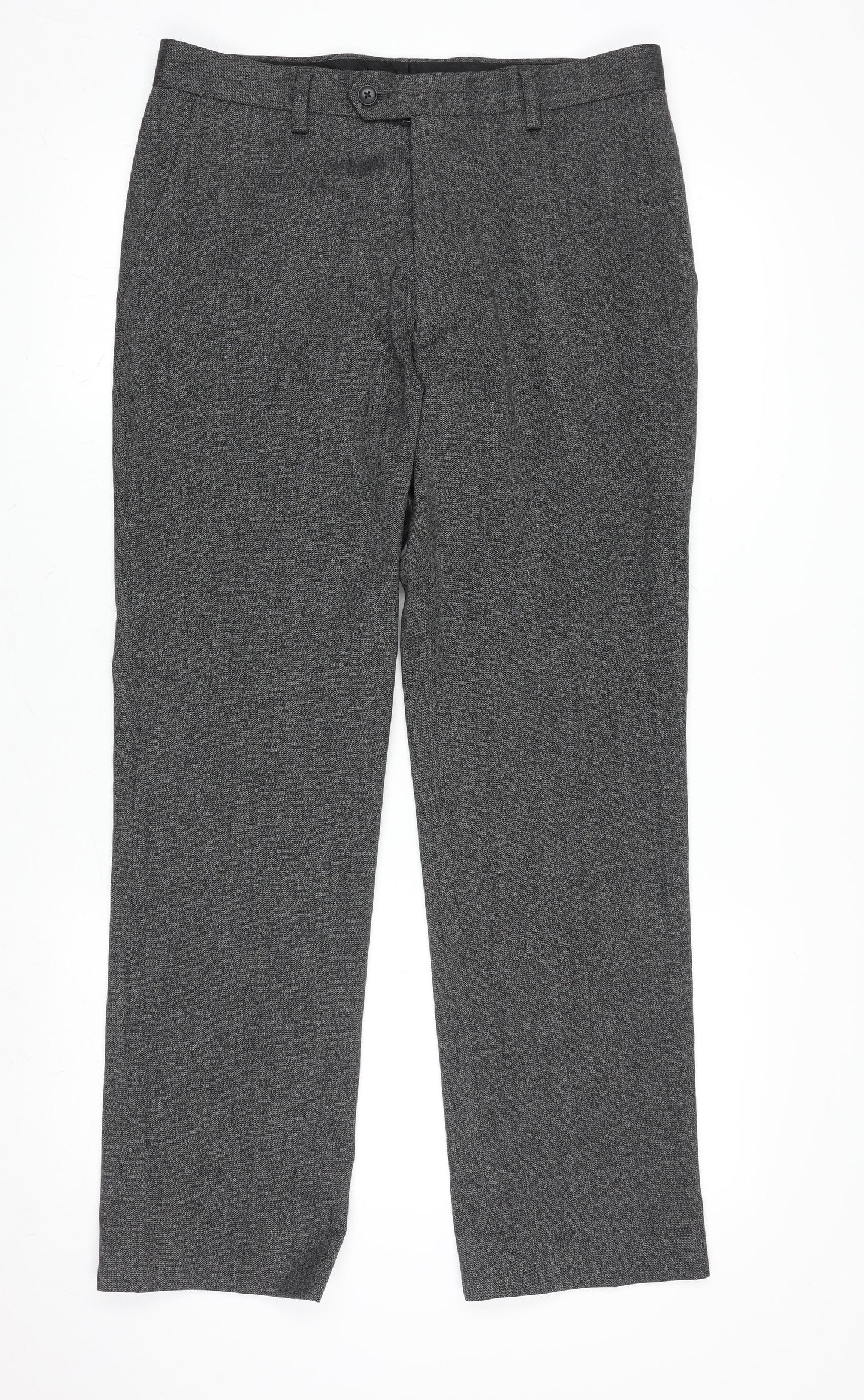 Next Men Grey 32S Slim Fit Dress Pants Trousers