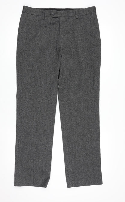 Next Men Grey 32S Slim Fit Dress Pants Trousers