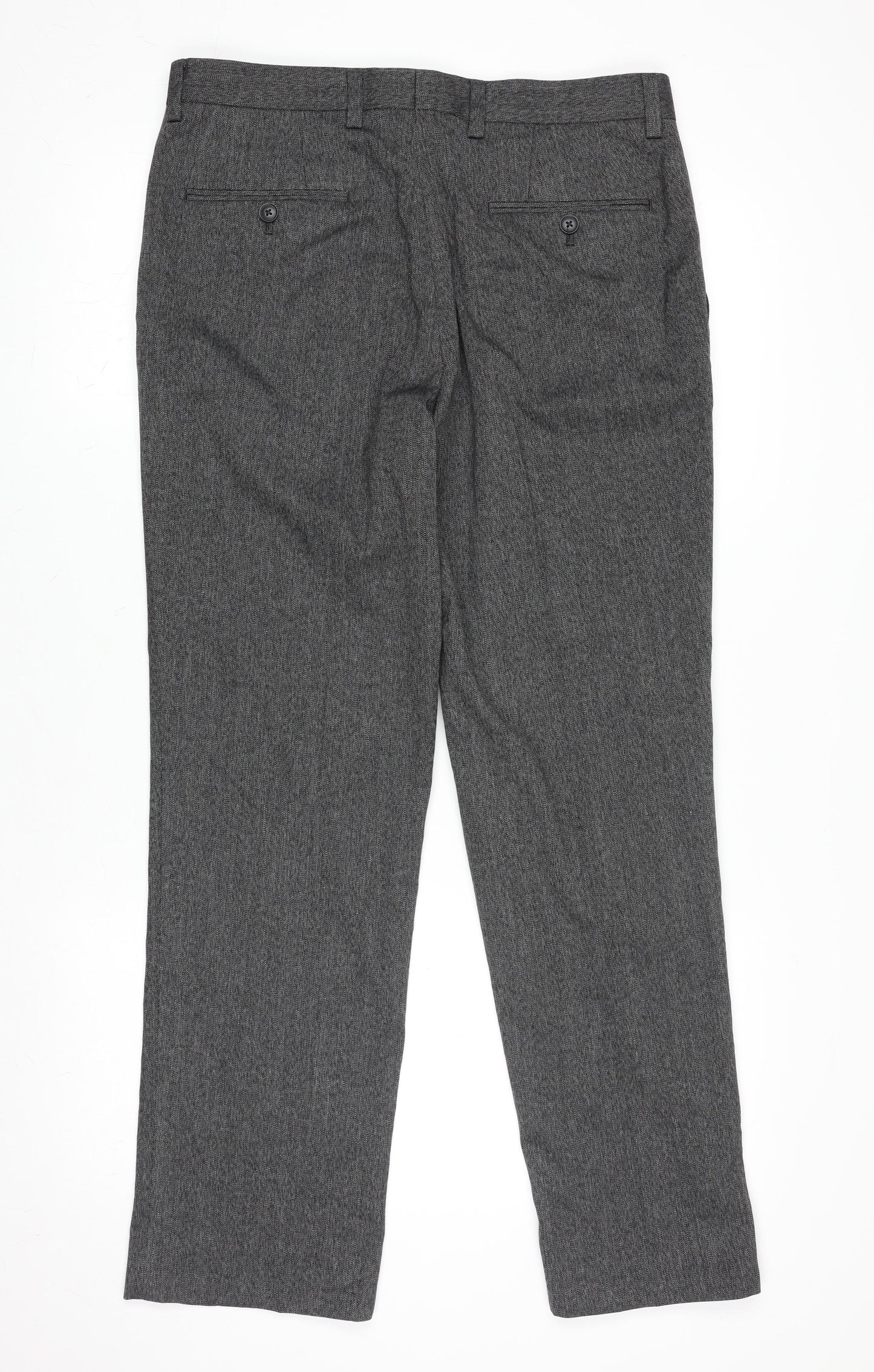 Next Men Grey 32S Slim Fit Dress Pants Trousers