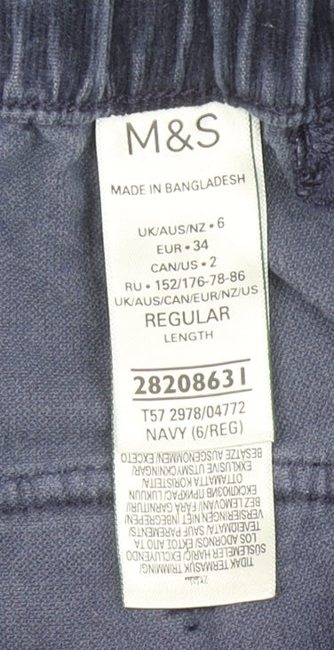 Womens UK Size 6 Marks and Spencer Regular Fit Jogger Blue Trousers